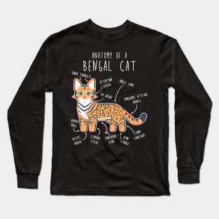 Bengal Cat Anatomy Long Sleeve T-Shirt